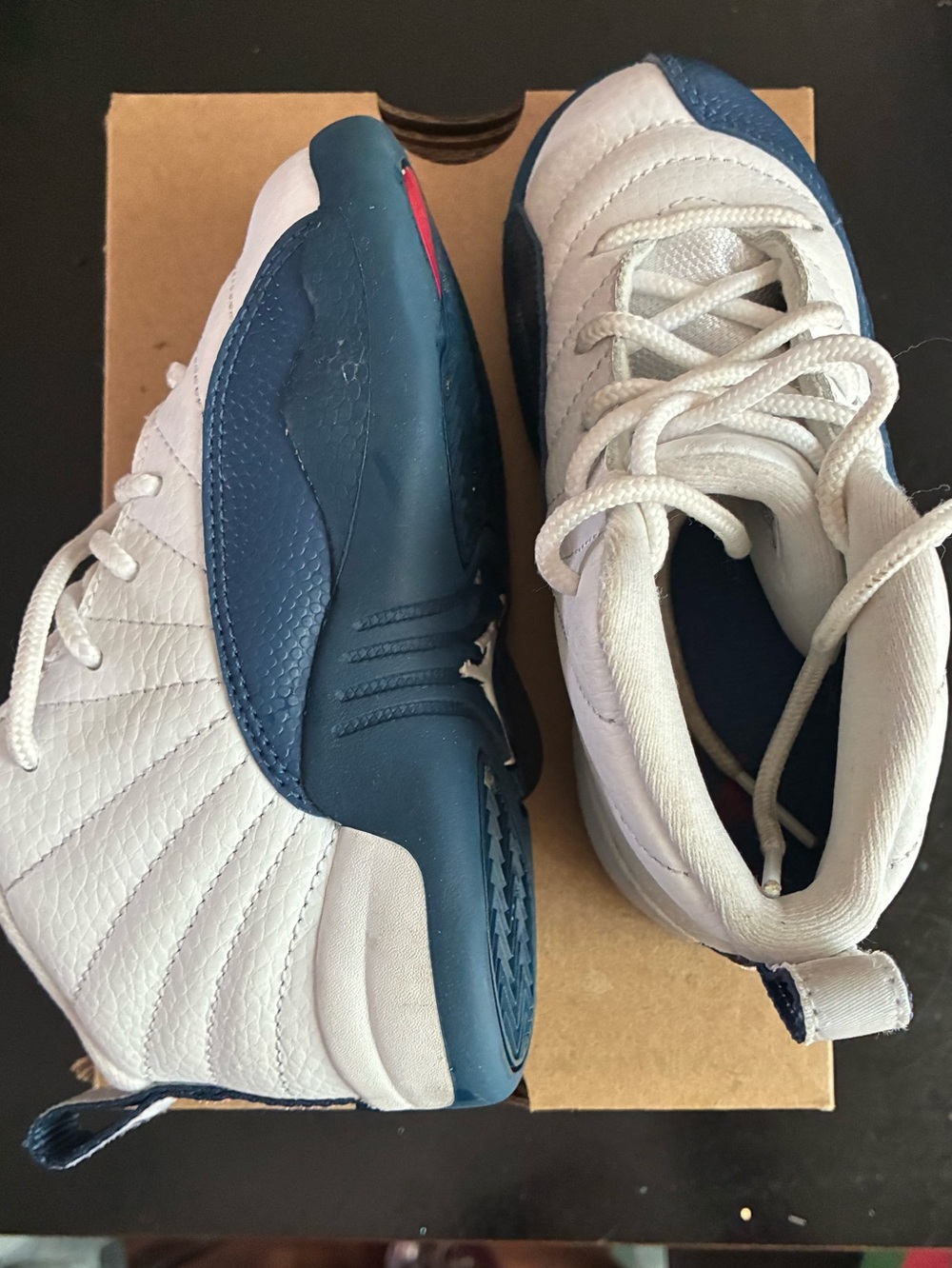 Jordan Kids White and Navy Sneakers